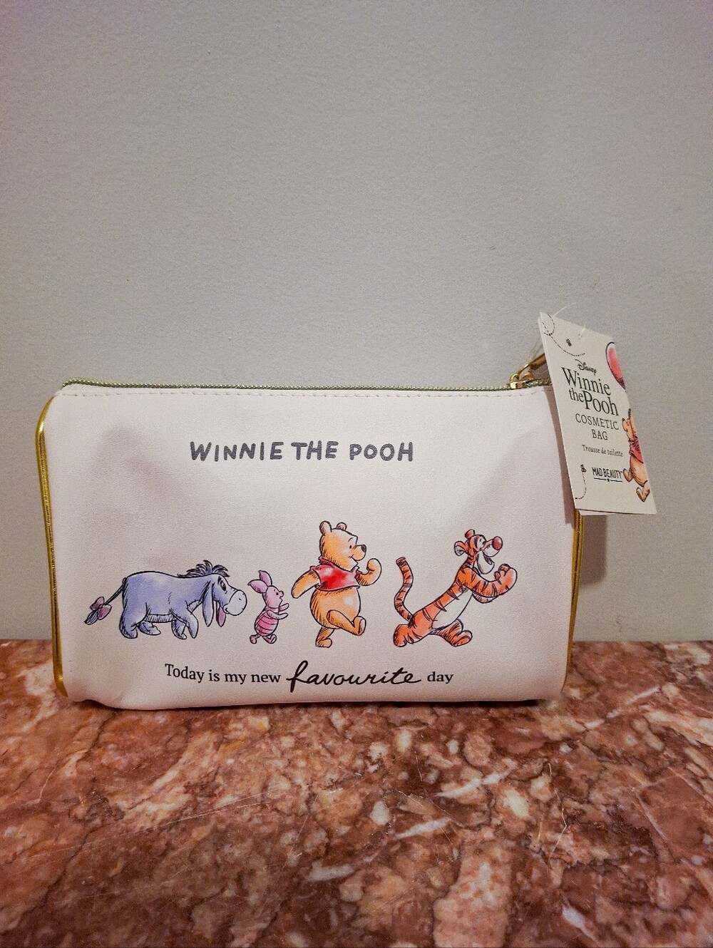 Disney Winnie the Pooh Cosmetic Bag NWT - Cream with Characters Print